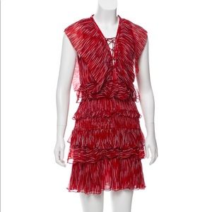 Iro red ruffle dress